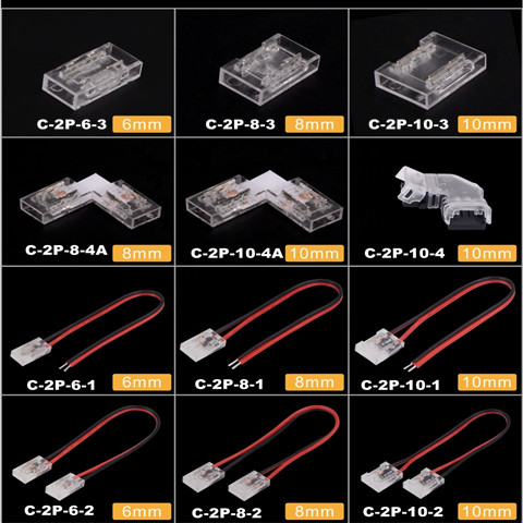 C-2P-8-1  6/8/10mmCOB and high density strip connector